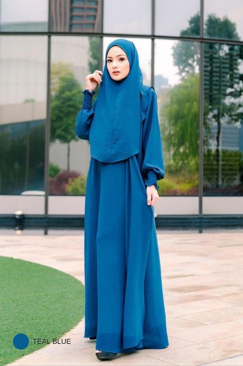 QAWLA SET TEAL BLUE (FOC TUDUNG)