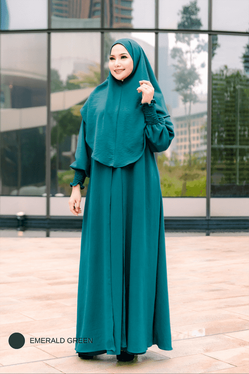 QAWLA SET EMERALD GREEN (FOC TUDUNG)