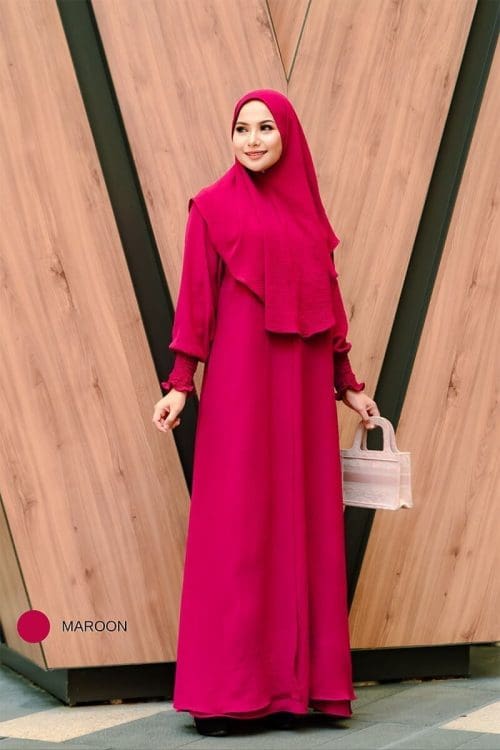 QAWLA SET MARROON (FOC TUDUNG)